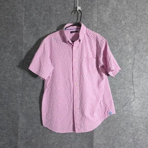 Cremieux Performance Seersucker Kurzarm Button Down Hemd Herren Pink Gingham - Bild 1 von 12