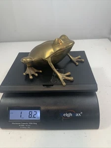 Messing Frosch Briefbeschwerer gebraucht Vintage MCM Sammlerstück einige Dellen & Dellen ABG #220 - Bild 1 von 19