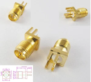 100x RP-SMA Female Edge Mount PC Board PCB Receptacle RF Adapter Connectors New - Picture 1 of 5
