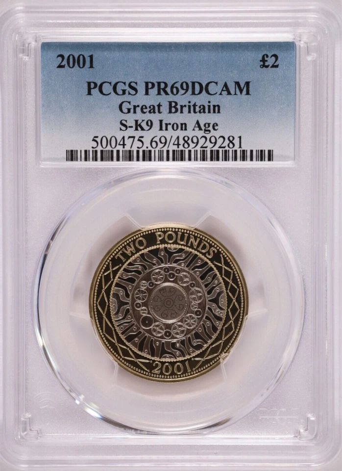2001 Great Britain 2 Pounds S-K9 Iron Age - PCGS PR 69 DCAM - Image 1 of 4
