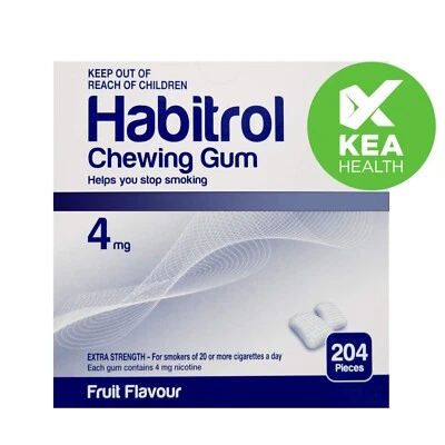 Goma de nicotina Habitrol 4 mg FRUTA 204 piezas 1 caja nueva tamaño a granel - DEJA DE FUMAR AHORA Foto 1 de 4