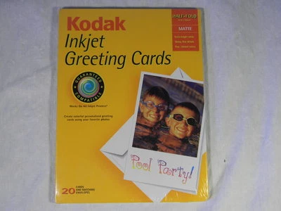 KODAK INKJET GREETING CARDS MATTE (20 per pkg.) XTR BRIGHT WHITE - FREE SHIPPING - Image 1 of 2