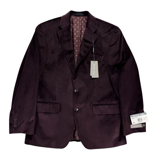 Cappotto sportivo Michael Kors uomo Kent vestibilità classica velluto bordeaux 38S