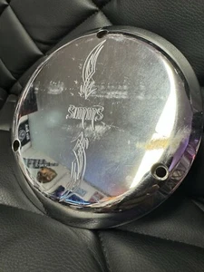 Simms 3 Hole Derby Cover Billet Harley Davidson Evo Shovel Aluminum Ron BACC Fxr - Bild 1 von 17