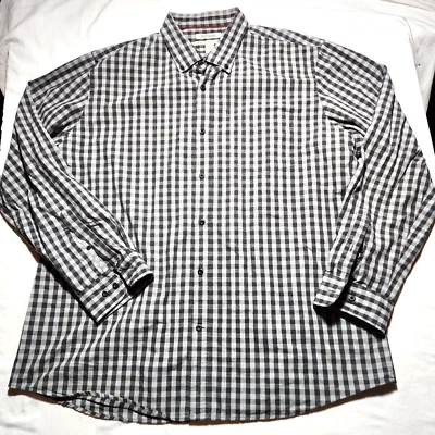 Goodthreads Shirt Mens XXL Black White Buffalo Plaid Button Up Long Sleeve - Image 1 of 4