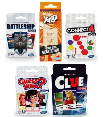 5 PACK! Hasbro Travel Game Set - Jenga Mini, Guess Who Clue Battleship Connect 4 - Image 1 of 4