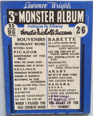 3rd MONSTER ALBUM Lawrence Wright, foxtrot songs No 35 music score songbook - Image 1 of 3