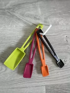 Set Of 4 Zak Designs Green Plastic Melamine Colorful Measuring Spoons w Ring - Picture 1 of 9