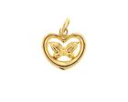 14K Yellow Gold Puffy Butterfly Heart Charm