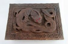Antique Old Rare Beautiful Dragon Figure Hand Engraved Wooden jewelry Money Box