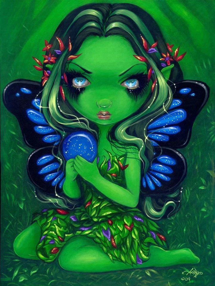 Póster de niña gótica con impresión artística verde verde verde de Jasmine Becket-Griffith Foto 1 de 1