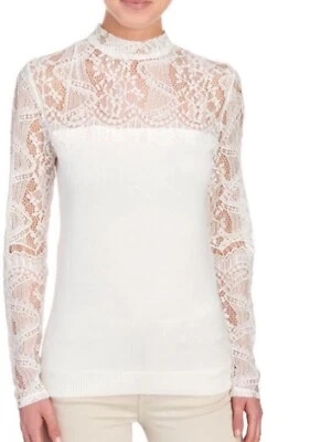 Joseph A. Suéter Top Mujer Extra Grande Marfil Encaje Yugo y Manga Larga Nuevo con Etiquetas Foto 1 de 4