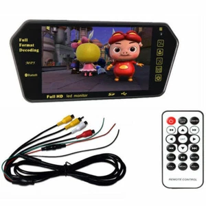 7" TFT LCD HD 800*480 USB MP5 FM SD Car Rear View Bluetooth Mirror Monitor Solid - Picture 1 of 9