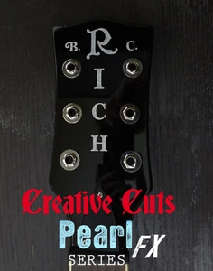Custom Vintage B.C. Rich NJ Series full Headstock Logo MOP Vinyl Sticker Decal - Picture 1 of 4