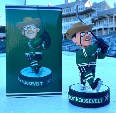 Teddy Roosevelt 2021 DALLAS STARS NIGHT Frisco RoughRiders Bobblehead Cover