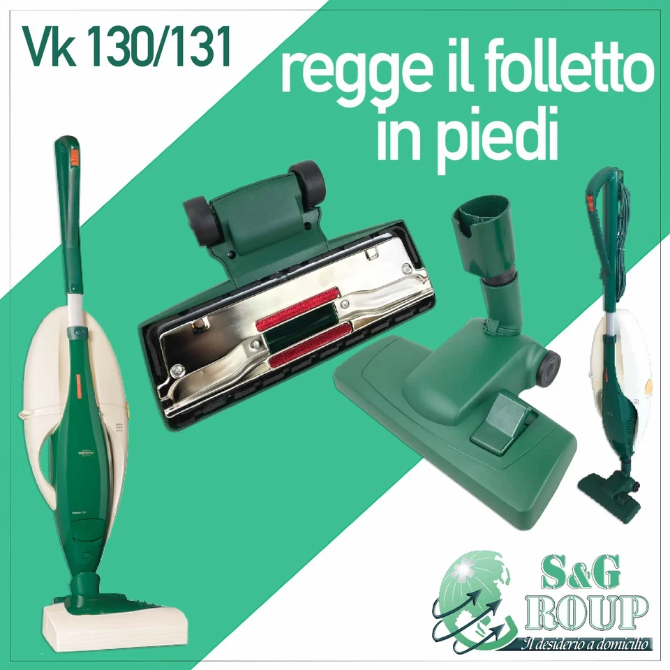 SPAZZOLA "FOLLETTO IN PIEDI" CON RUOTE VK 130-131-135-136-140 VORWERK COMPATIBIL