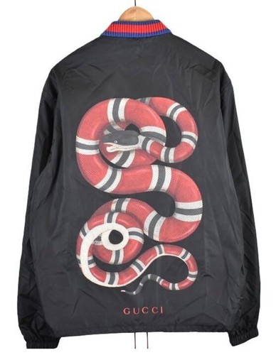 Giacca GUCCI da uomo stampa serpente da uomo 48 nylon nero