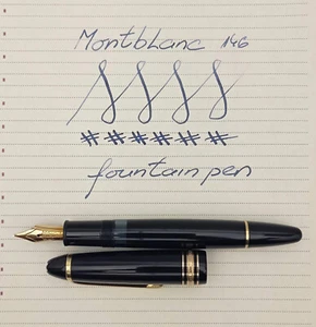 MONTBLANC MEISTERSTUCK 146 BLACK FOUNTAIN PEN 14K F NIB VTG MIDLE 70 S UNINKED - Picture 1 of 14