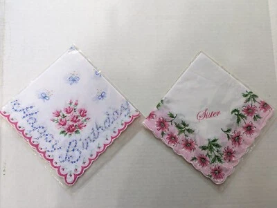 Bumblebee Linens Cotton Handkerchiefs Vintage Inspired USA, Set Of 2 NEW - Image 1 of 4