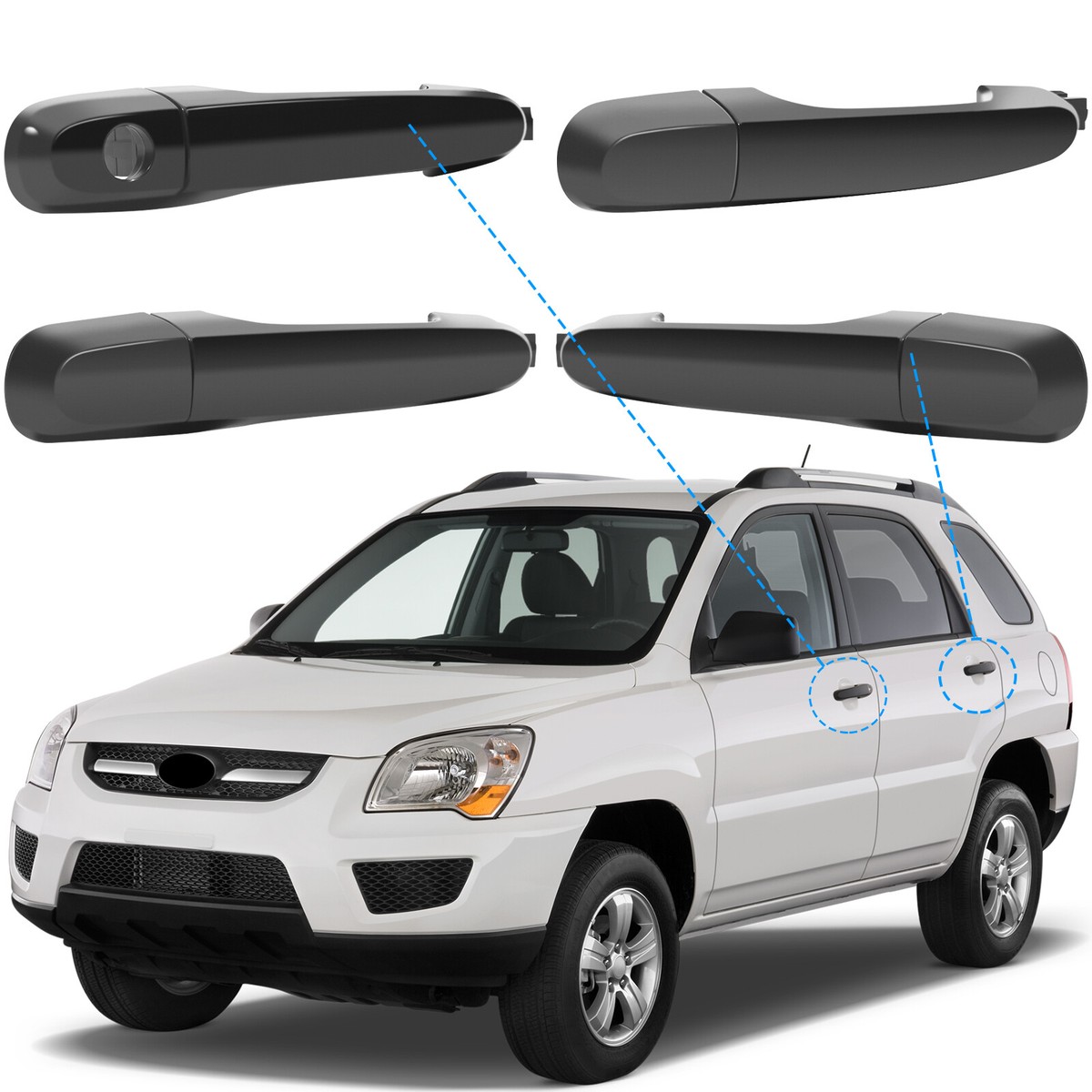 Manija Exterior Izquierda Para Kia Sportage 2005-2010 - ABS Negro - Reemplazo Directo OE 826511F010