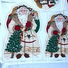 FATHER CHRISTMAS Vintage Cranston Fabric Standing Soft Sculpture Holiday Set 3