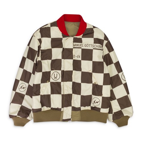 UNDERCOVER BOMBER GIACCA BLUSON UOMO TESSUTO BEIGE SOTTOCOPERTA NUOVO CON ETICHETTE TAGLIA 3 $1950