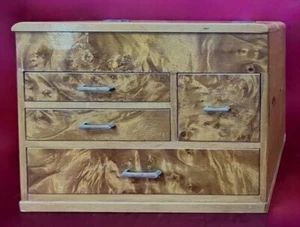 Japanese SHOWA retro Vintage Small chest OHARIBAKO Sewing box W29.5cm Good grain - Picture 1 of 9