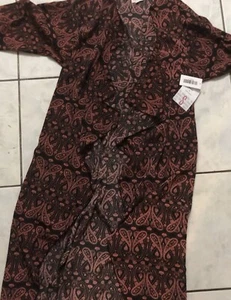 Lularoe S Shirley Kimono Encubrimiento Transparente Pequeño Paisleys Negro Melocotón #641 - Imagen 1 de 5