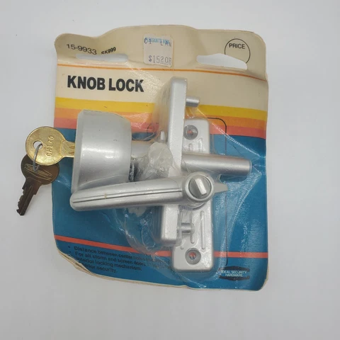 Screen DOOR HANDLE & LOCK SET/VINTAGE Keys Antique Farmhouse in Original Package Cover