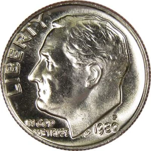 1980 P Roosevelt Dime BU Uncirculated Mint State 10c US Coin Collectible - Picture 1 of 2