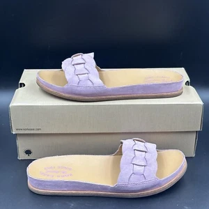 Korkease Delphin Sandale geflochtene Pantoletten rosa mauve Wildleder lavendel Größe 8 - Bild 1 von 8