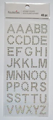 Clear Iridescent Rhinestone Alphabet Letters Scrapbook Stickers Recollections  - Image 1 of 2