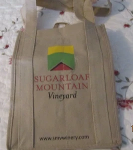 Wine Tote Bag Holds 4 Bottles, from Sugarloaf Mountain Vineyard.  New - Picture 1 of 4
