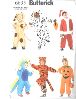 Vtg Butterick 6695 Children Kids Halloween Costume Dress Up Sewing Pattern S-M-L - Image 1 of 4
