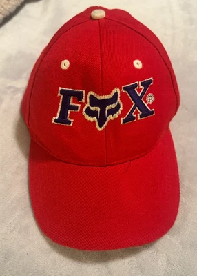Gorra de béisbol Fox Racing con correa trasera de lana roja bordada Foto 1 de 4