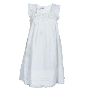 Scervino Street Girls White Rosette Detail Linen Dress 6 Yrs - Picture 1 of 10