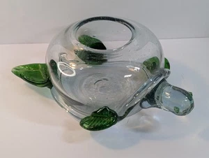 Hand Blown Glass Sea Turtle Vase/ Terrarium/ Fishbowl - Picture 1 of 7
