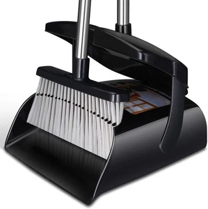 Upright Broom and Dustpan Set with Lid, Long Handle for Home & Office - Picture 1 of 4