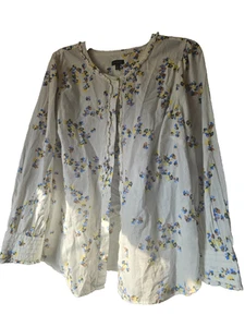 Talbot's Women's Collared Blouse Tie Sleeves Button Up Size XL Floral (17154K) - Picture 1 of 4