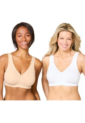Comfort Choice Women's Plus Size  2-Pack Cotton Full Coverage Bra - Image 1 of 2
