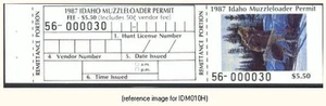 D2K Idaho Muzzle-Loading 1987 $5.50 with info tab - Picture 1 of 1