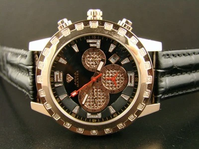 Relógio masculino Aqua Master acabamento rosa 0,35 CT diamante genuíno 39 mm assinatura - Imagem 1 de 4