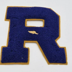 Vintage Letterman Patch Blue Letter R TRACK - Picture 1 of 5