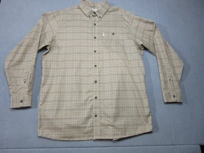 Camisa Bob Timberlake Hombres XLT Alta Marrón Cuadros Plisada Exterior Informal Abotonada Foto 1 de 4