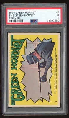 GREEN HORNET 1966 TOPPS GREEN HORNET STICKER #1 CARD PSA 5 - Image 1 of 2