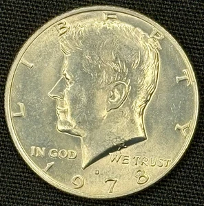 1978 D Münzzeichen AU GEM Kennedy Half Dollar - Bild 1 von 4