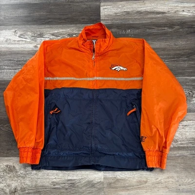 Chaqueta cortavientos vintage con logotipo Athletic Pro Line Denver Broncos naranja azul M Foto 1 de 4