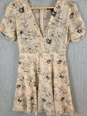 Top Babydoll Forever 21 para mujer S Y2K floral forrado transparente melocotón coqueta casa de campo Foto 1 de 4