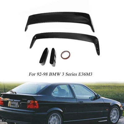 Gloss Black Rear Trunk Spoiler Wing For 1992-1998 BMW 3 Series E36 M3 LTW GT - Image 1 of 4