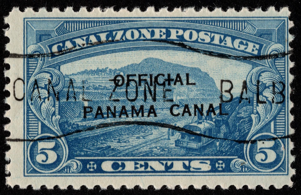 Canal Zone Stamp Scott # O3 Used Fine - 5 Cents Blue Gaillard Cut Official Issue - Image 1 of 1
